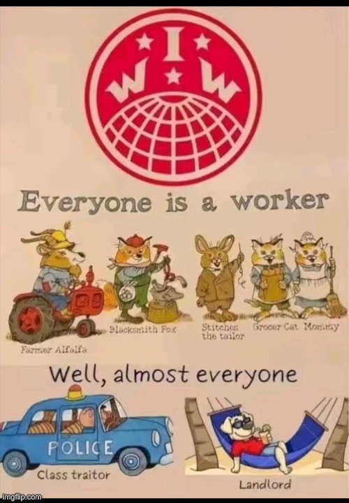 Almost everyone | image tagged in iww,workers,leftist,socialist,anarchist | made w/ Imgflip meme maker