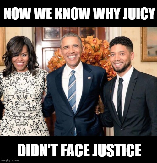 Barack Juicy and Big Mike exchange favors for Juicy's freedom | NOW WE KNOW WHY JUICY; DIDN'T FACE JUSTICE | image tagged in jussie smollett,barack obama,big mike,gay marriage | made w/ Imgflip meme maker