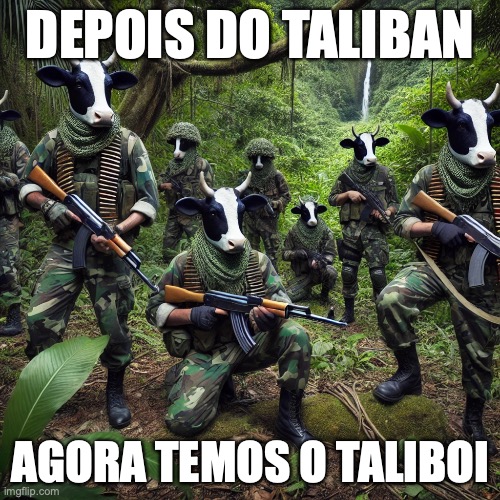 Taliban Taliboi Bolsonarista | DEPOIS DO TALIBAN; AGORA TEMOS O TALIBOI | image tagged in bolsonaro,bolsonarista,jair bolsonaro,gado,boi,direita | made w/ Imgflip meme maker