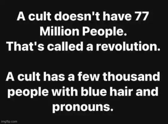 And you know which party has blue hair and pronouns! | image tagged in cult,confused confusing confusion,identity crisis,gender confusion,delusion,crying democrats | made w/ Imgflip meme maker