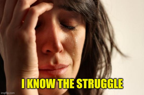 First World Problems Meme | I KNOW THE STRUGGLE | image tagged in memes,first world problems | made w/ Imgflip meme maker