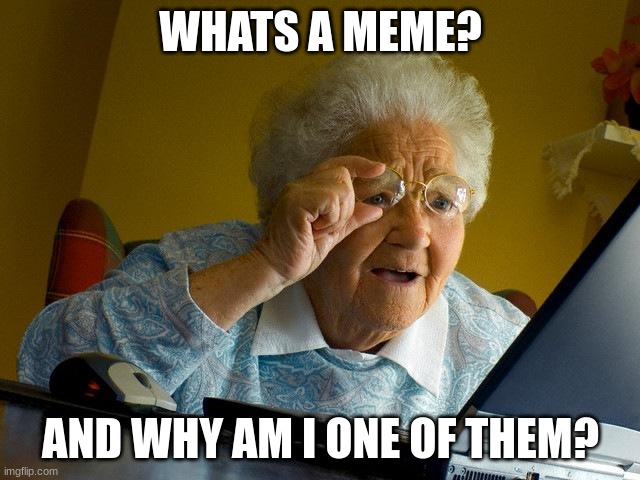 Grandma Finds The Internet Meme | WHATS A MEME? AND WHY AM I ONE OF THEM? | image tagged in memes,grandma finds the internet | made w/ Imgflip meme maker