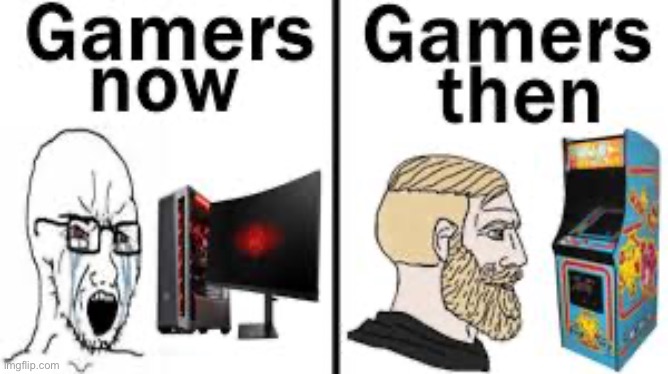 I respect the Arcade players | image tagged in memes,funny,gaming,gamers,now vs then | made w/ Imgflip meme maker