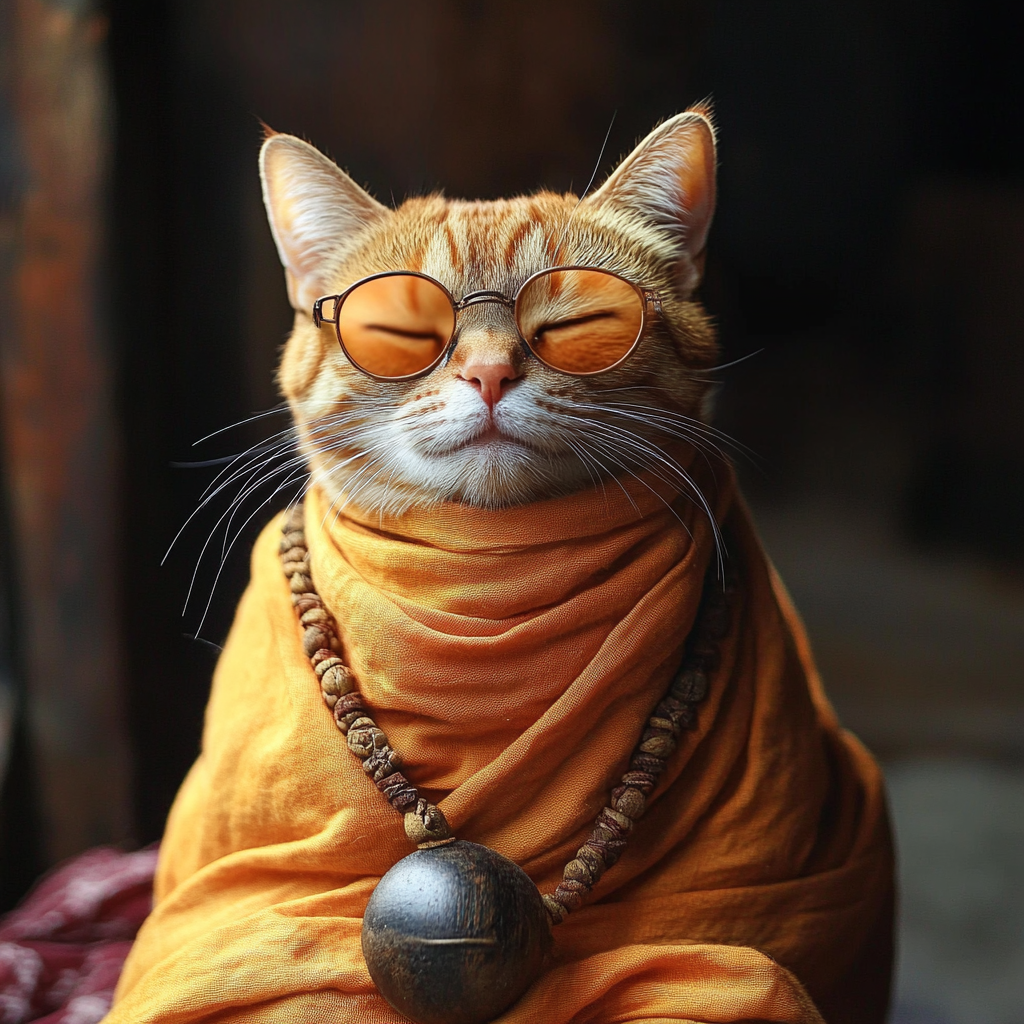 Cat Guru Blank Meme Template