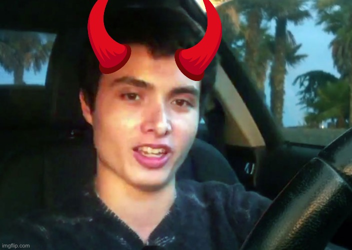 Devil Elliot rogers | image tagged in elliot rodgers - incel killer | made w/ Imgflip meme maker