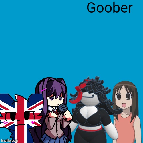 Blank Weezer blue album edit | Goober | image tagged in blank weezer blue album edit,silly,goober,anime girl,weezer,memes | made w/ Imgflip meme maker