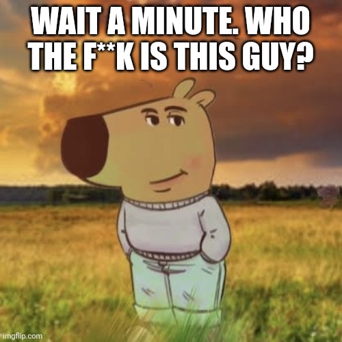 Chill guy | WAIT A MINUTE. WHO THE F**K IS THIS GUY? | image tagged in chill guy,meme,who are you,memes,dog,species | made w/ Imgflip meme maker