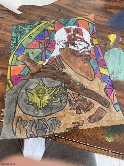 Project from an art class | image tagged in kratos | made w/ Imgflip meme maker