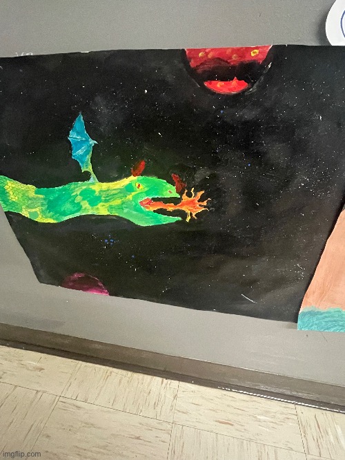 Project from an art class | image tagged in dragon | made w/ Imgflip meme maker