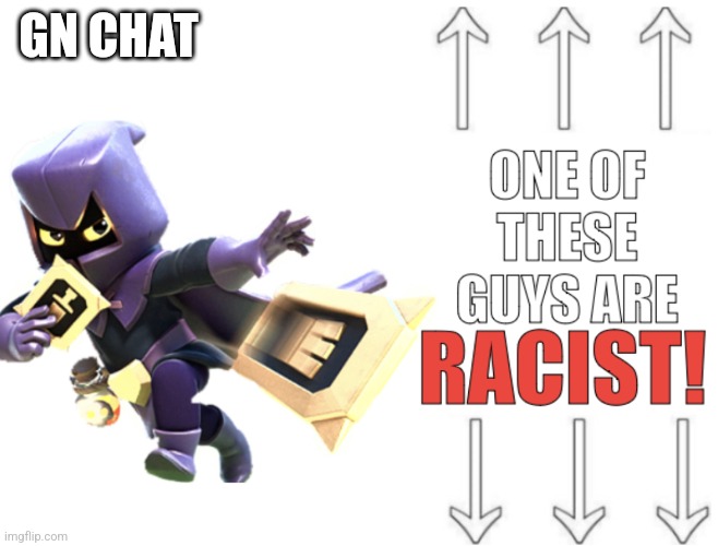 One of these guys are racist | GN CHAT | image tagged in one of these guys are racist | made w/ Imgflip meme maker