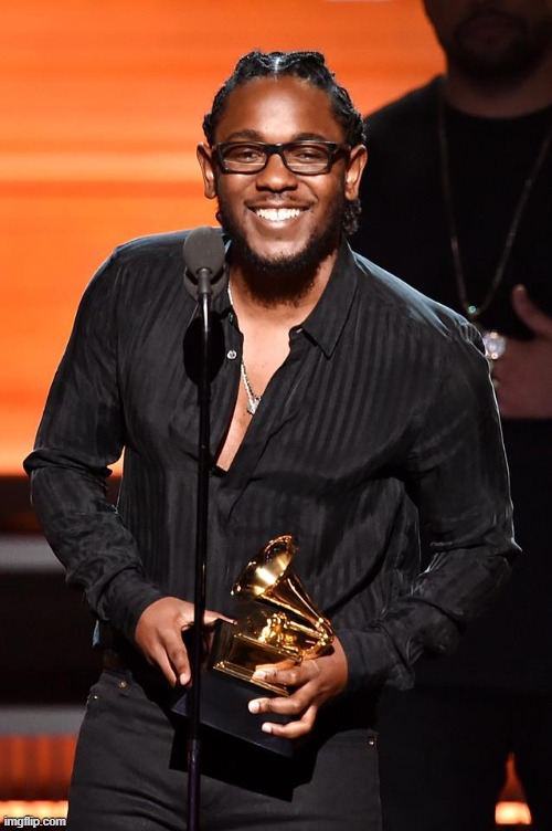 Kendrick Lamar Grammy | image tagged in kendrick lamar grammy | made w/ Imgflip meme maker