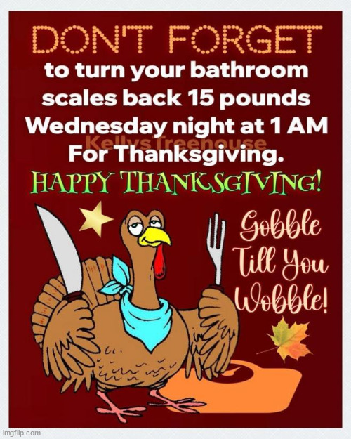 Time to turn back your scales reminder | image tagged in repost,thanksgiving,remember,turn back your scales | made w/ Imgflip meme maker