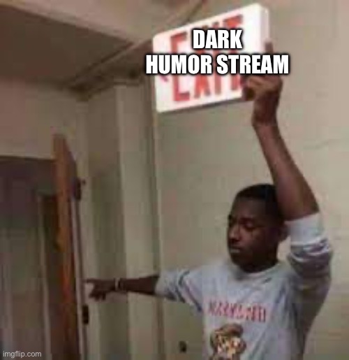 the door is that way exit meme | DARK HUMOR STREAM | image tagged in the door is that way exit meme | made w/ Imgflip meme maker