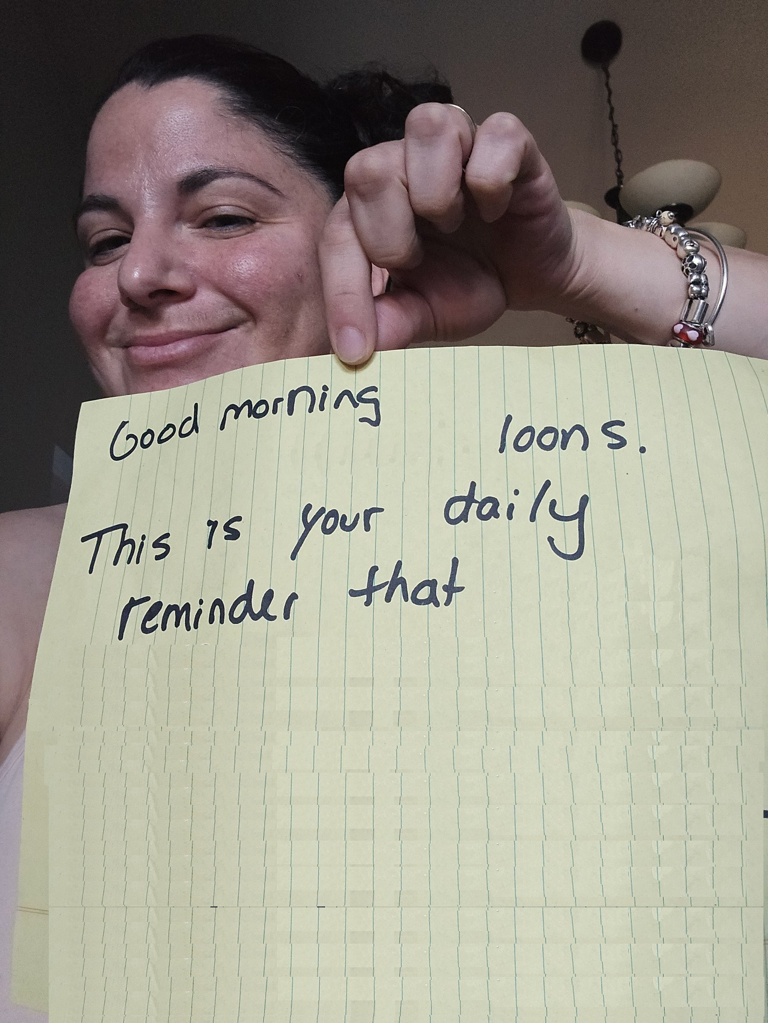 Smug Karren says "Good Morning ____ Loons" Blank Meme Template