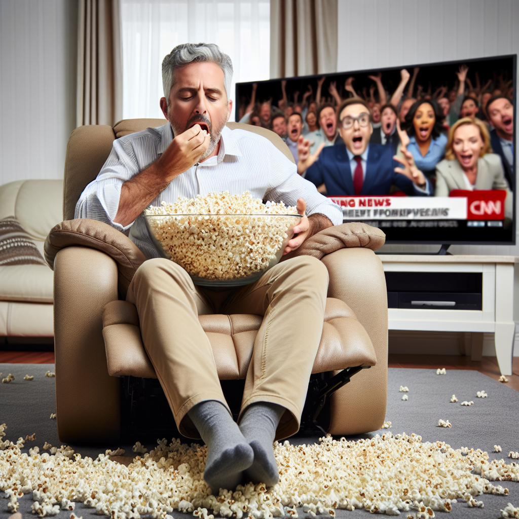 eating popcorn watching television Blank Meme Template