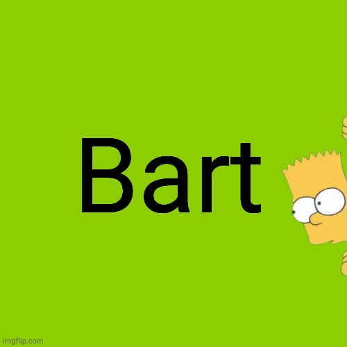 Bart - The Green Album | Bart | image tagged in blank brat album cover,bart | made w/ Imgflip meme maker