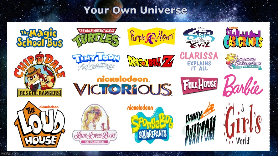 Brandon's Own Universe (Part 4) | image tagged in the loud house,full house,magic school bus,barbie,danny phantom,dragon ball z | made w/ Imgflip meme maker