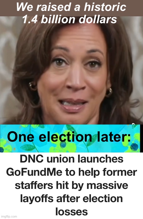 Think of all the good that could have done with that $$$$$ | We raised a historic 1.4 billion dollars; One election later: | image tagged in 2 hours later,politics lol,memes,derp,government corruption | made w/ Imgflip meme maker