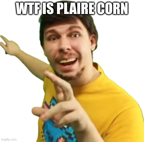 apparently I missed something WHAT DID I MISS | WTF IS PLAIRE CORN | image tagged in mr beast pointing guy with transparency | made w/ Imgflip meme maker