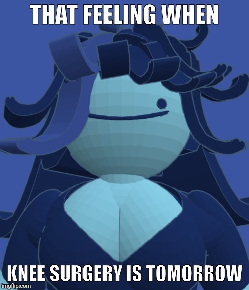 Blue Claire knee surgery | image tagged in blue claire knee surgery | made w/ Imgflip meme maker