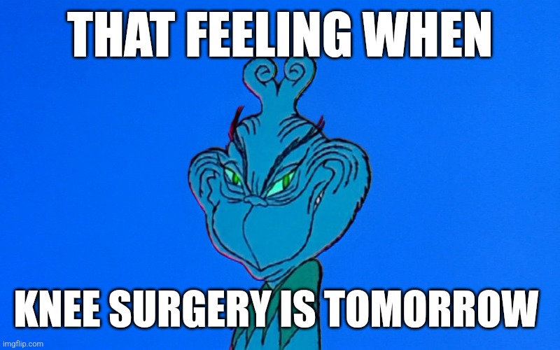 THAT FEELING WHEN; KNEE SURGERY IS TOMORROW | made w/ Imgflip meme maker