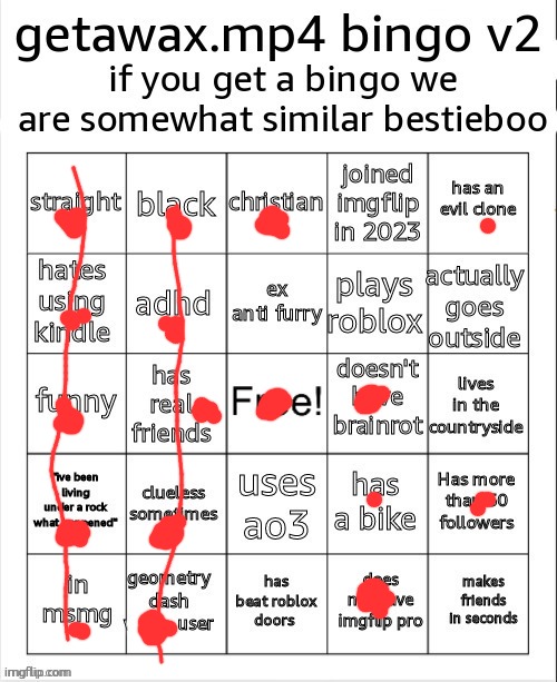 Hi | image tagged in getawax bingo v2 5 txt | made w/ Imgflip meme maker