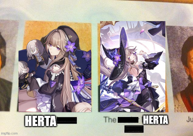 THE Herta | HERTA; HERTA | image tagged in the cooler daniel,herta,the herta,honkai star rail,hsr,honkai star rail herta | made w/ Imgflip meme maker