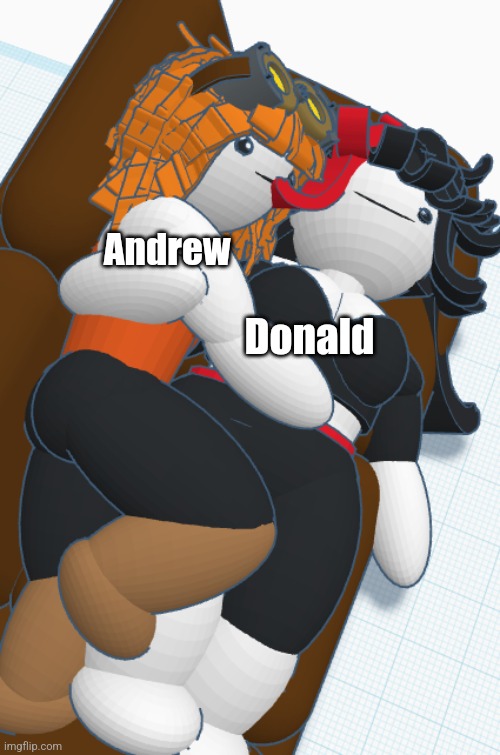 Claire and Gadget cuddling | Andrew; Donald | image tagged in claire and gadget cuddling | made w/ Imgflip meme maker