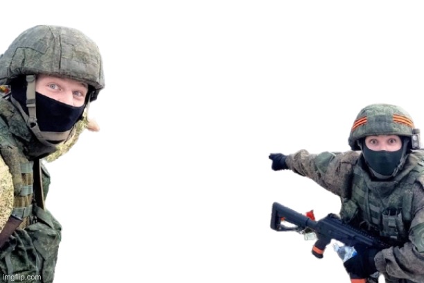 Russian soldiers pointing | image tagged in russian soldiers pointing | made w/ Imgflip meme maker