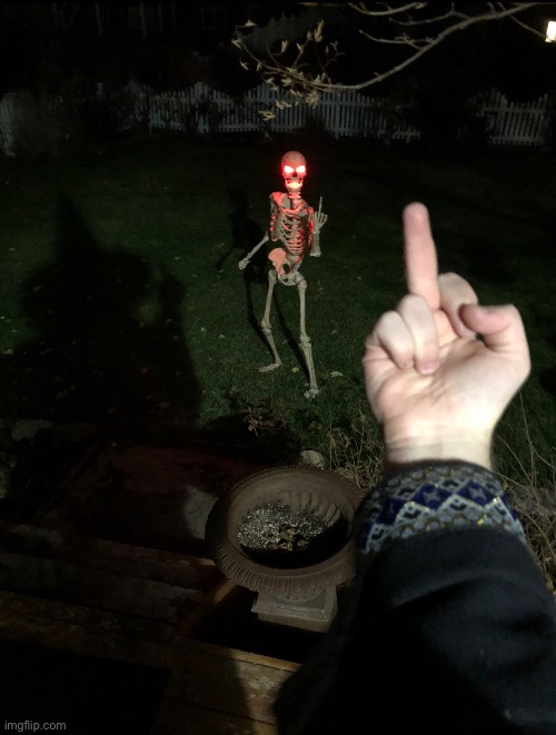 I was NOT in good terms with that skeleton… | made w/ Imgflip meme maker