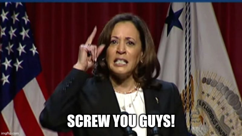 Kamala Angry | SCREW YOU GUYS! | image tagged in kamala angry | made w/ Imgflip meme maker