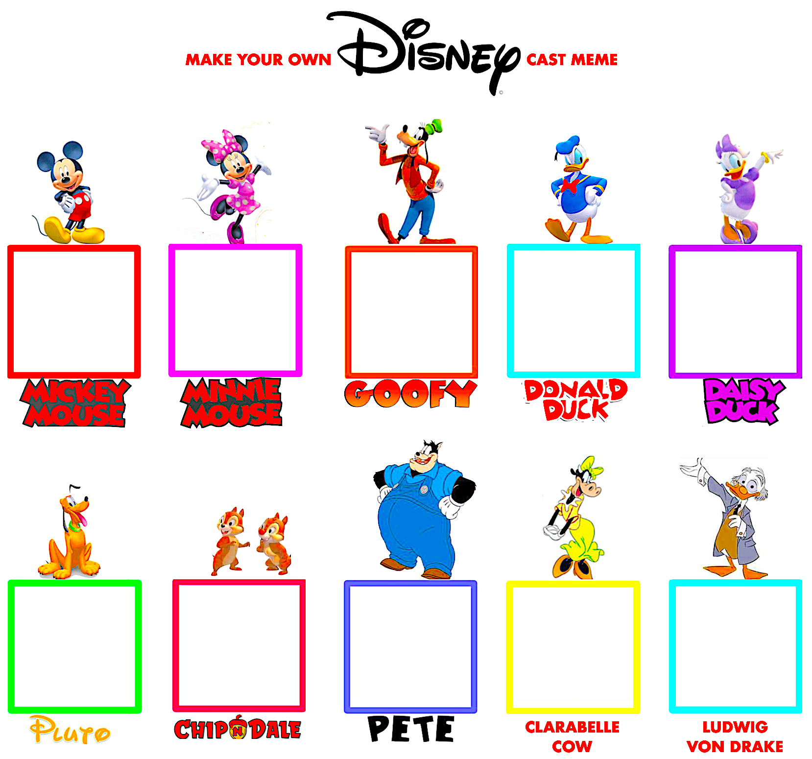 Make Your Own Disney Cast Meme! Blank Meme Template