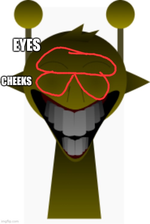 Simon (Yellow) but Horror | EYES CHEEKS | image tagged in simon yellow but horror | made w/ Imgflip meme maker