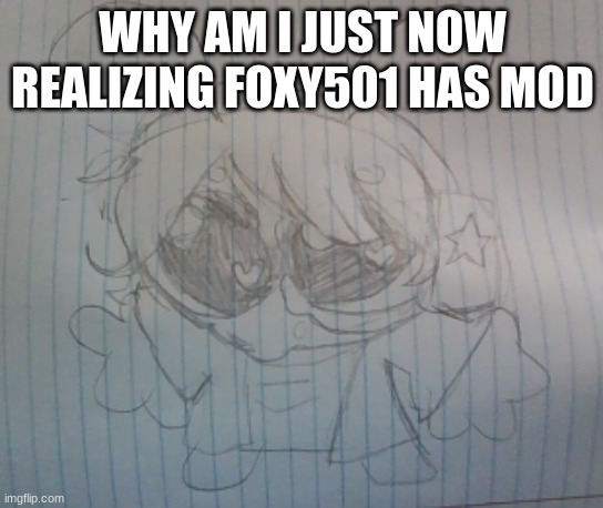 Is it ragebait btw or is he genuinely like this | WHY AM I JUST NOW REALIZING FOXY501 HAS MOD | image tagged in juno the silly alien | made w/ Imgflip meme maker
