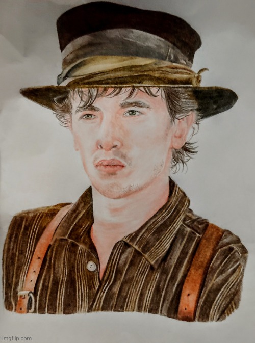 Tom Blyth as Billy the Kid drawing | image tagged in drawing,art,cowboy,western,westerns,billy | made w/ Imgflip meme maker