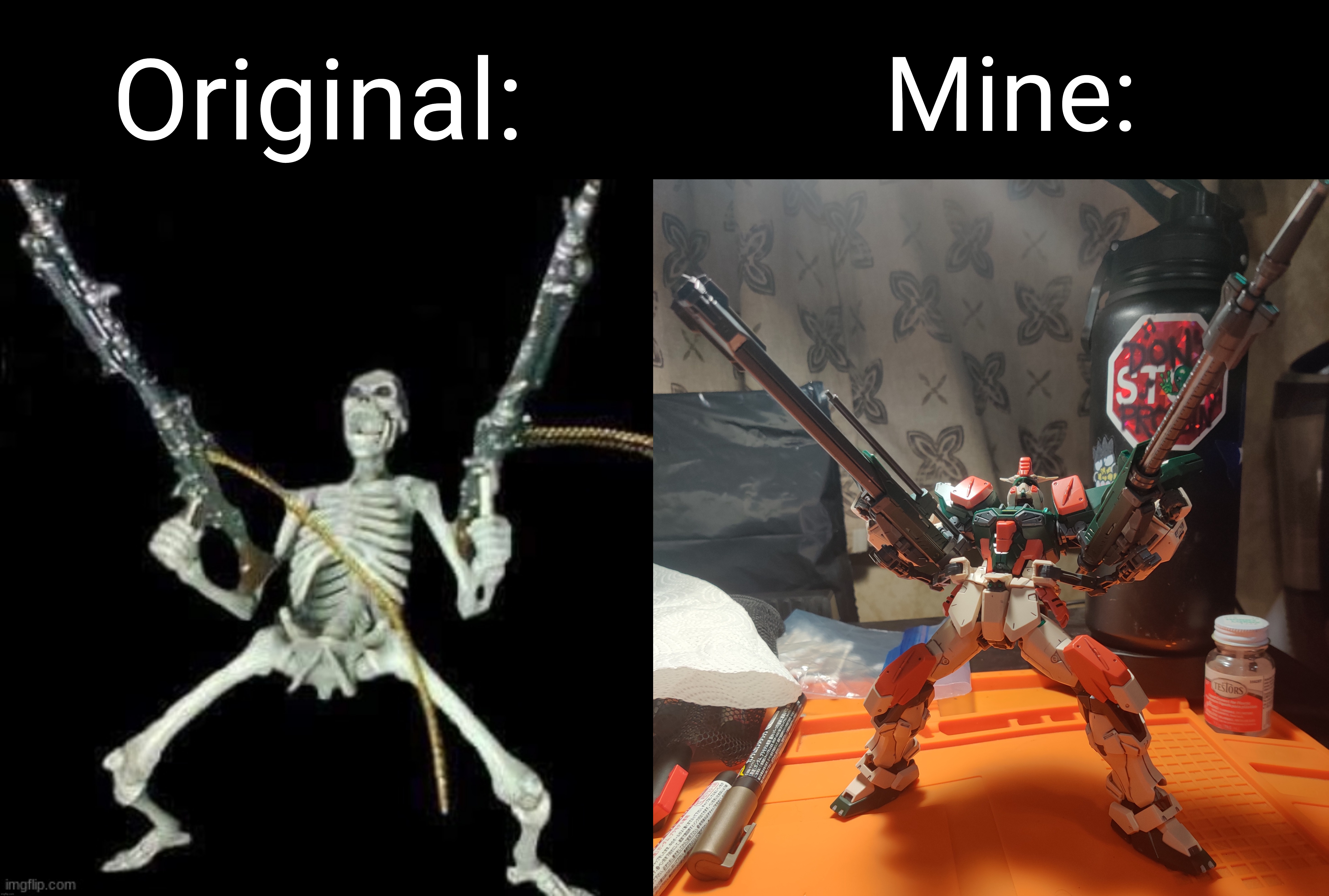 Mine:; Original: | made w/ Imgflip meme maker