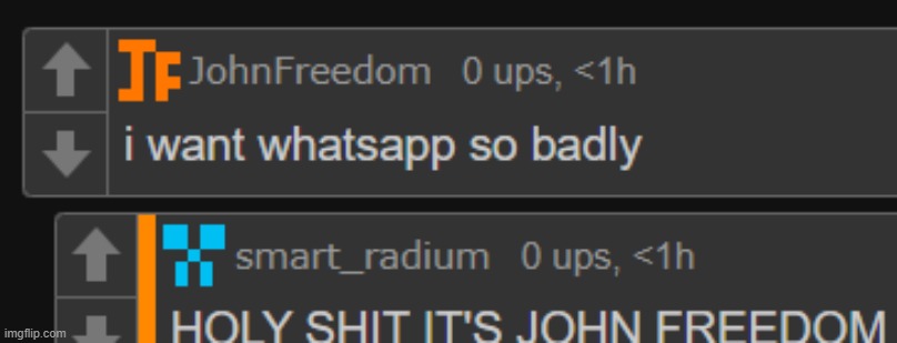holy shit it's john freedom | image tagged in holy shit it's john freedom | made w/ Imgflip meme maker