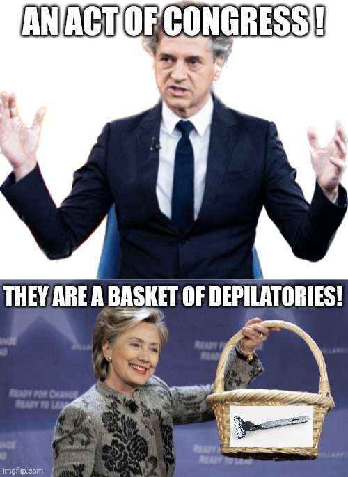 AN ACT OF CONGRESS ! THEY ARE A BASKET OF DEPILATORIES! | image tagged in angry man,basket of deplorables | made w/ Imgflip meme maker