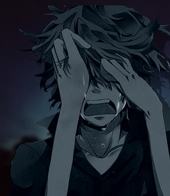 crying anime boy Blank Meme Template