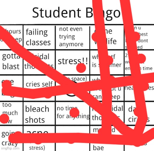 oh no | image tagged in student bingo | made w/ Imgflip meme maker