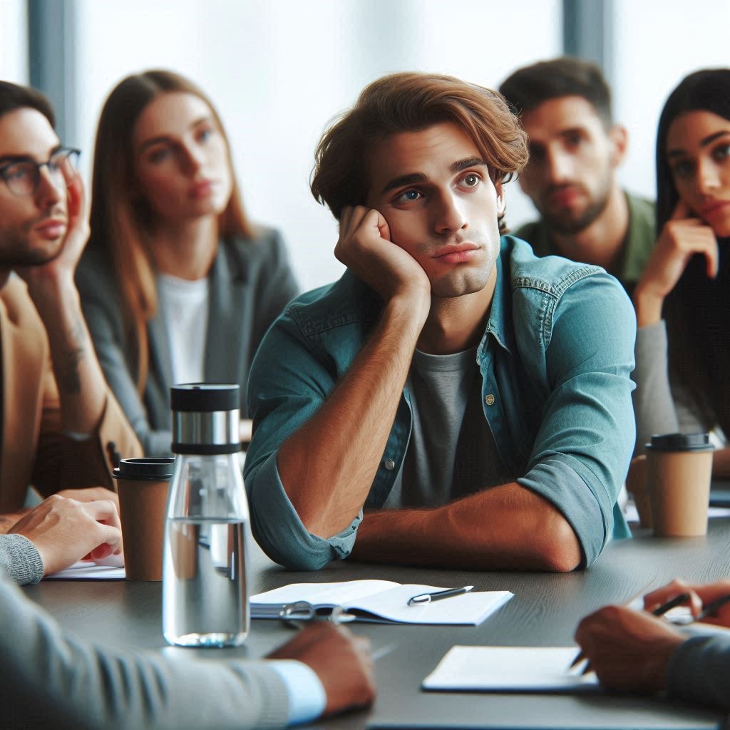 A bored guy Blank Meme Template