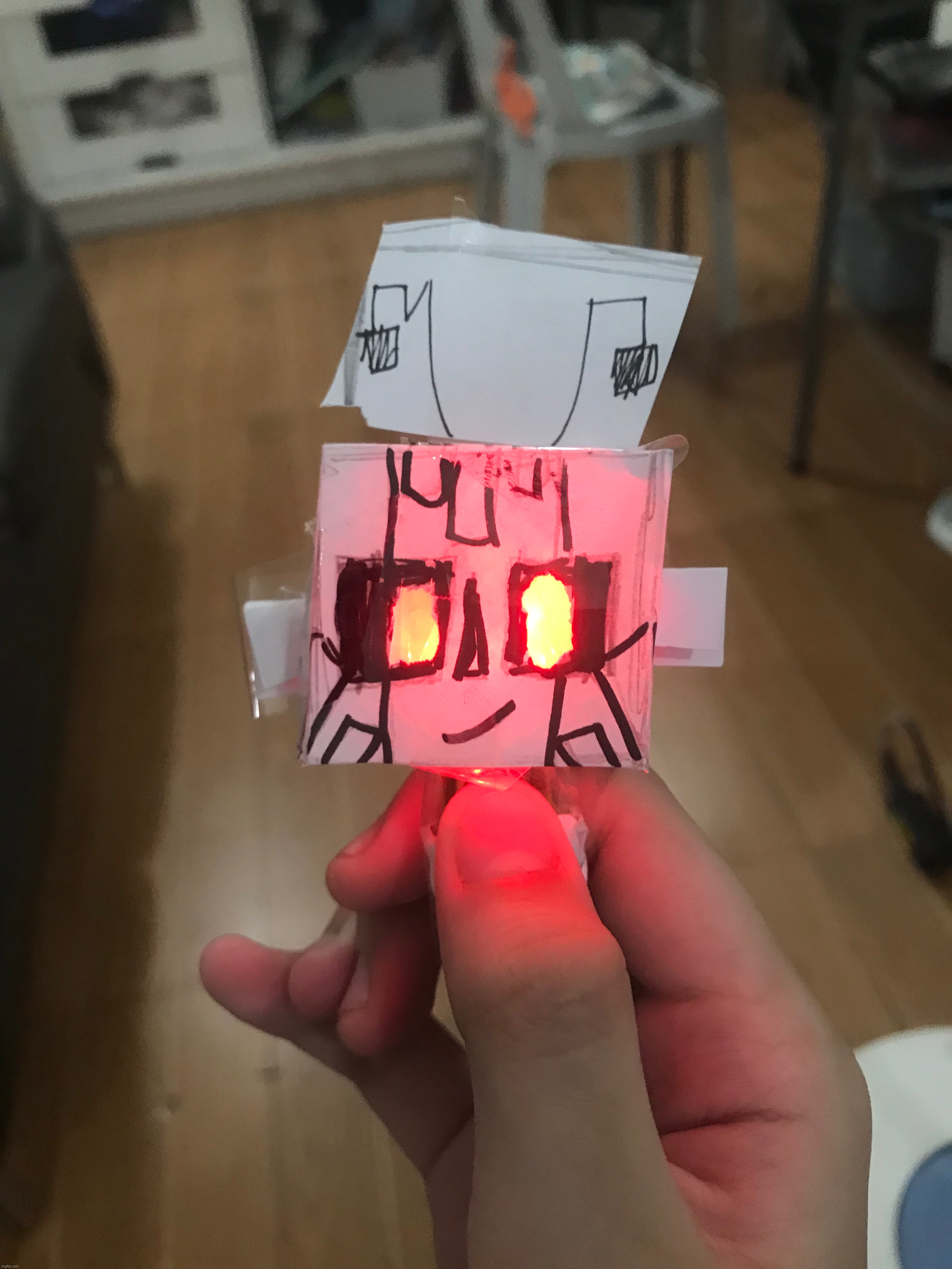 I made a Zerobot light where you press the button on his neck and strangle him with your thumb | made w/ Imgflip meme maker