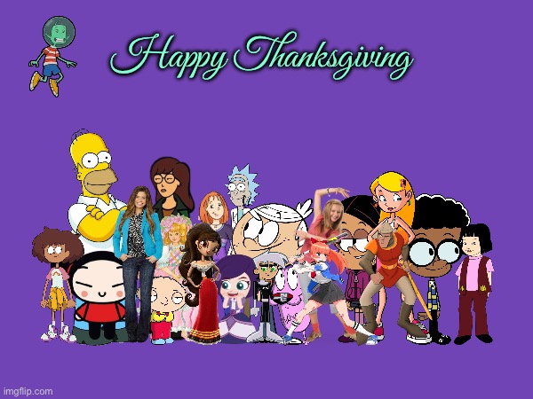 Happy Thanksgiving | Happy Thanksgiving | image tagged in the simpsons,the loud house,amphibia,magic school bus,courage the cowardly dog,family guy | made w/ Imgflip meme maker