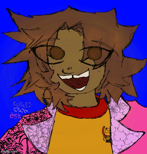 still not finished but heres a progress update on daisuke in chrome canvas. if yall want i also drew him after.. uh... that | made w/ Imgflip meme maker