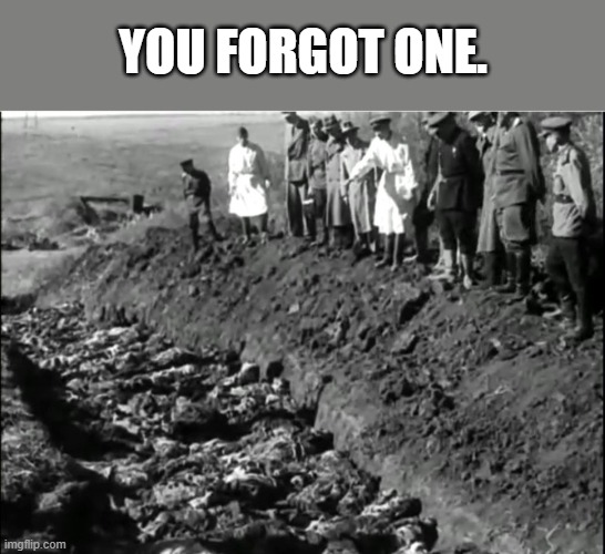 socialist genocide | YOU FORGOT ONE. | image tagged in socialist genocide | made w/ Imgflip meme maker