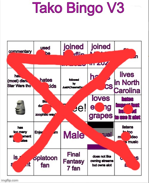 Correction | image tagged in tako bingo v3 | made w/ Imgflip meme maker