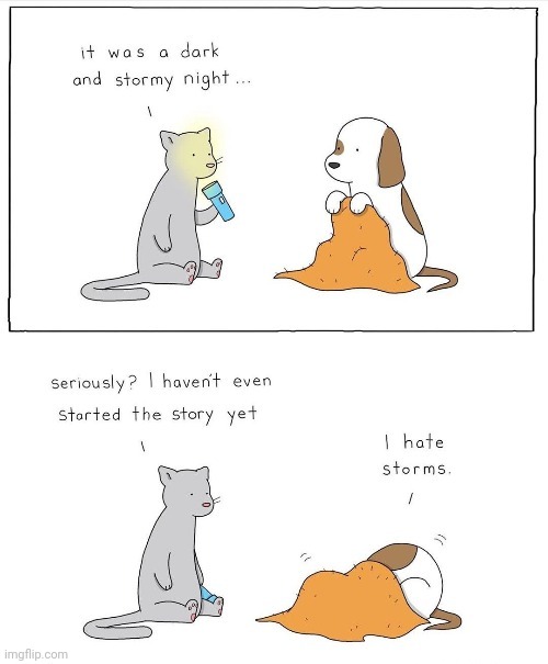 Storms | image tagged in storm,stormy,comics,comics/cartoons,dog,cat | made w/ Imgflip meme maker