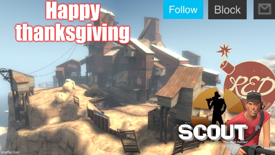 scouts 4 announcement temp | Happy thanksgiving | image tagged in scouts 4 announcement temp | made w/ Imgflip meme maker