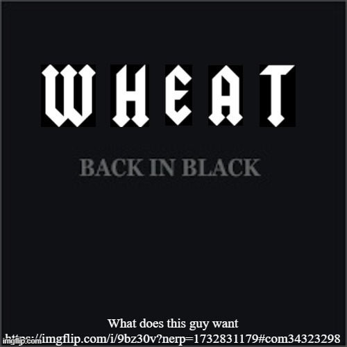 Wheatleys back in black | What does this guy want
https://imgflip.com/i/9bz30v?nerp=1732831179#com34323298 | image tagged in wheatleys back in black | made w/ Imgflip meme maker