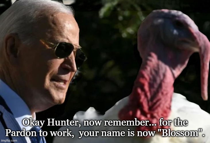 There is a way around everything. | Okay Hunter, now remember... for the Pardon to work,  your name is now "Blossom". | image tagged in hunter biden,joe biden,conservatives,political meme | made w/ Imgflip meme maker